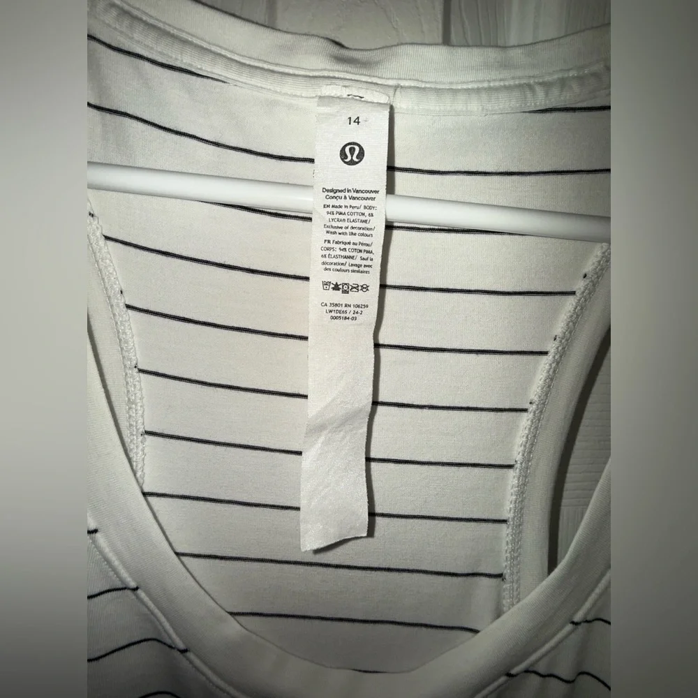 Lululemon Athletica White Striped Tank Top - Picture 4 of 4